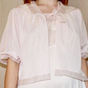 Vintage 40s/50s Baby Pink Teddy Topper/Bed Jacket